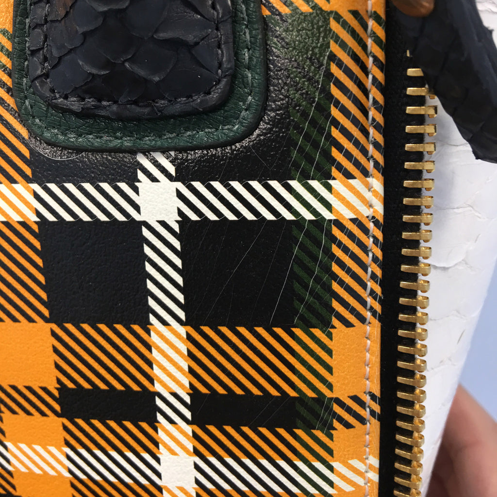 The Livia Bag - Yellow Plaid Leather