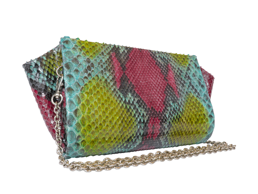 Hand-painted Python Mini Clutch