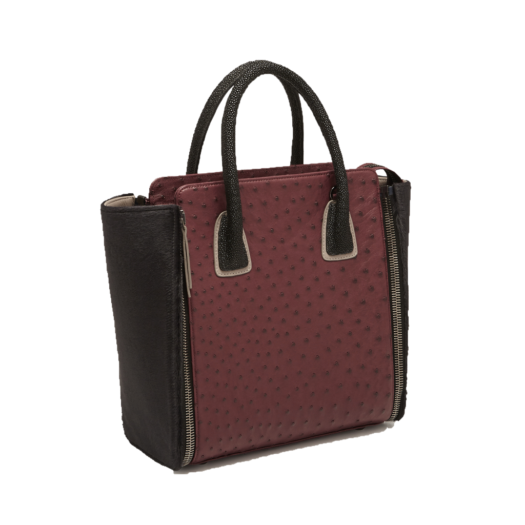 The Burgundy Ostrich Ines Bag