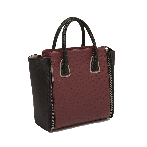 The Burgundy Ostrich Ines Bag