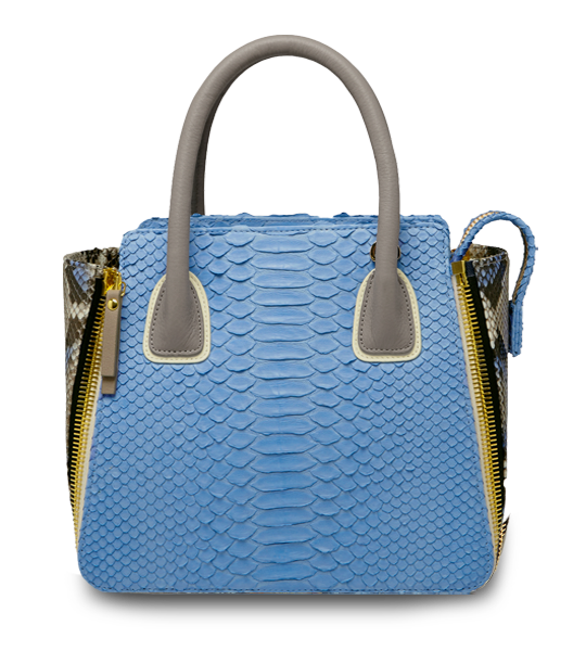 Blue snakeskin handbag shop
